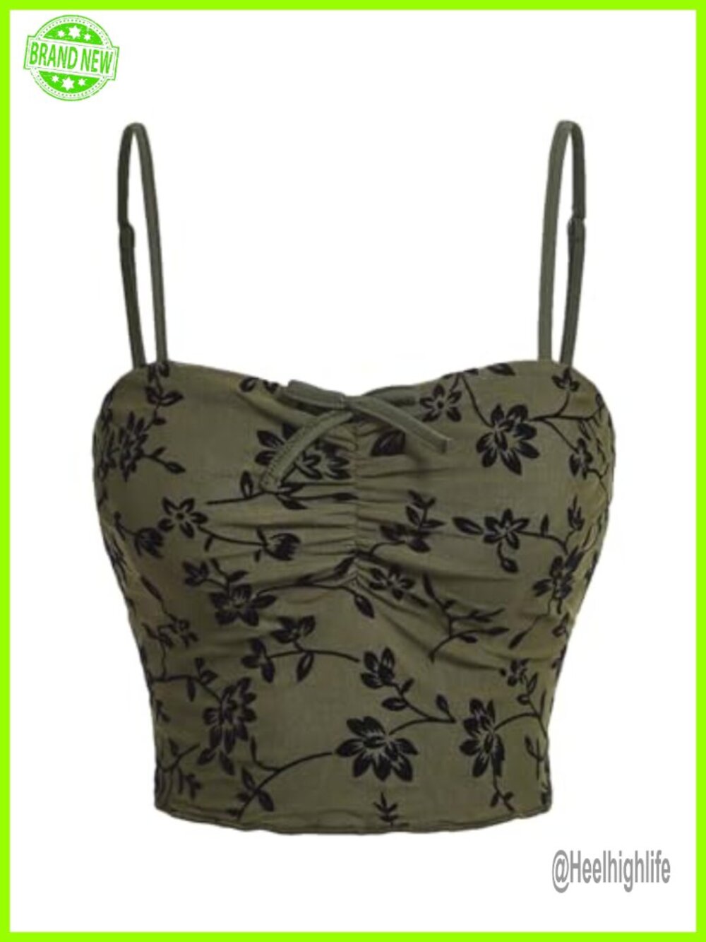 Y2K Crop Cami Top with Mesh Overlay Adjustable Spaghetti Straps Sweetheart Neck